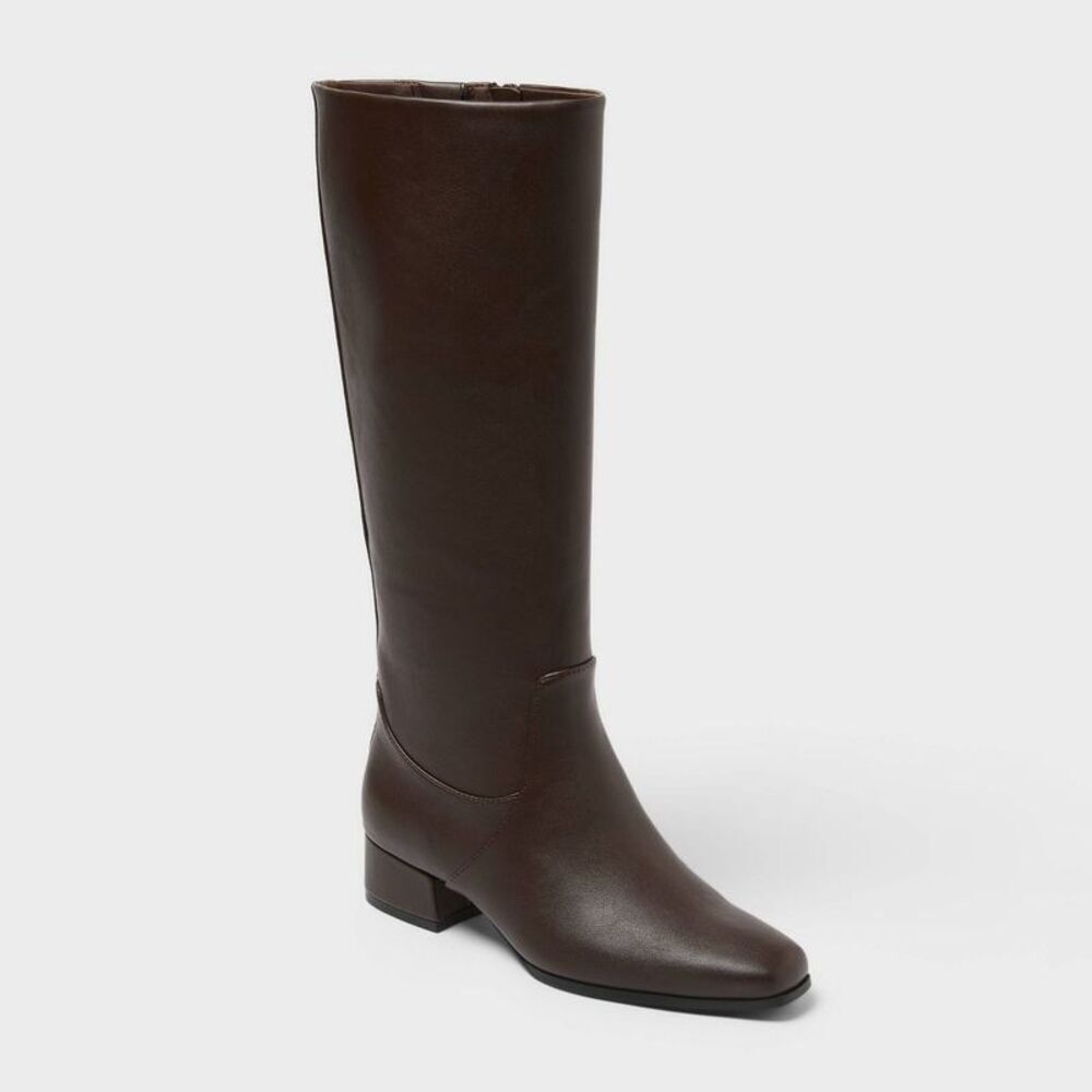 Women’s Wide Width & Calf Rhi Boots with Memory Foam Insole – Brown 7WC